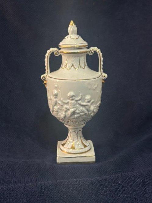 Vintage Duitse porseleinen amfoor, vergulde handgrepen,, Antiek en Kunst, Antiek | Glas en Kristal