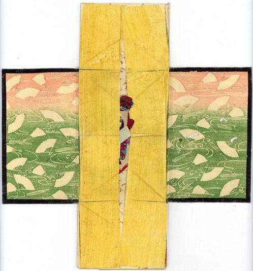 Original woodblock print box - Ukiyoe kamibako  (Paper, Antiek en Kunst, Antiek | Overige Antiek
