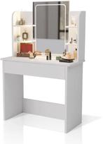 2dekans | Kaptafel Zoey - Incl. LED-spiegel - Wit, Huis en Inrichting, Ophalen of Verzenden, Zo goed als nieuw