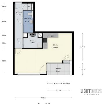 Studio met balkon en parkeergelegenheid nabij stad... beschikbaar voor biedingen