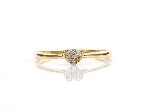 Zonder Minimumprijs - Ring - 18 karaat Geel goud - 0.06ct., Sieraden, Tassen en Uiterlijk, Ringen