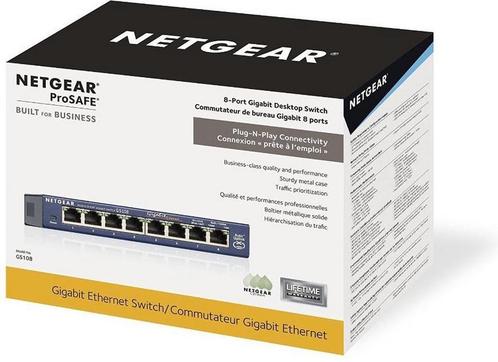 Netgear ProSAFE GS108 - Netwerkswitch - Unmanaged - 8, Computers en Software, Netwerk switches, Verzenden