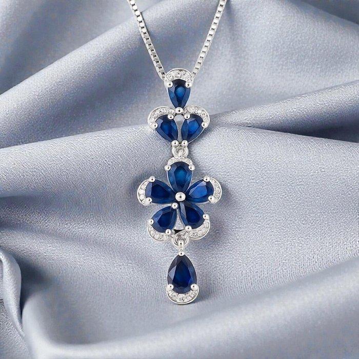 Zonder minimumprijs - Halsketting Verguld Saffier - Topaas -, Sieraden, Tassen en Uiterlijk, Kettingen