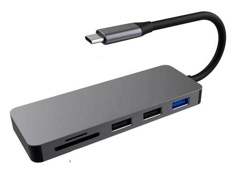 Thredo USB C Adapter Hub - HDMI 4K / SD en Micro SD Card / U, Computers en Software, Laptop-opladers, Nieuw, Verzenden