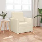 vidaXL Vloer Sofa Bed 2-in-1 Crème 74x77x81 cm Faux Leer, Huis en Inrichting, Banken | Bankstellen, Verzenden, Nieuw, Leer, Minder dan 150 cm