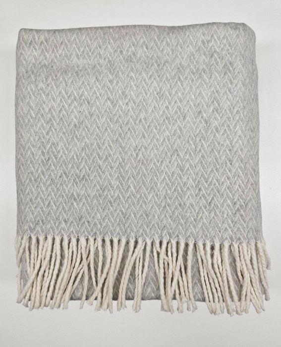 Exclusieve grote plaid in katoenmix Grijs Perla met, Antiek en Kunst, Antiek | Kleden en Textiel