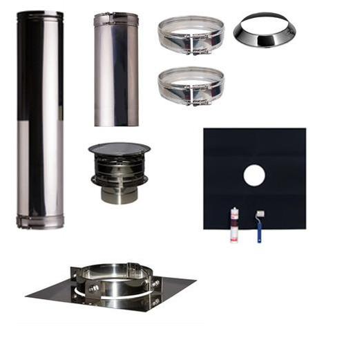 Set EPDM Profi-Line Ø150mm met nisbus en vloersteun, Huis en Inrichting, Kachels, Vrijstaand, Nieuw, Hout, Ophalen of Verzenden
