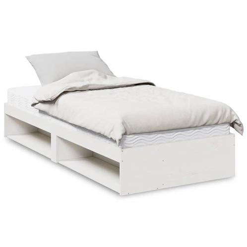 vidaXL Slaapbank met matras 100x200 cm massief grenenhout, Huis en Inrichting, Slaapkamer | Bedden, 100 cm, 200 cm, Wit, Eenpersoons