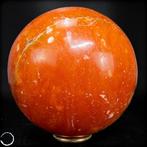 Natuurlijke intens oranje zonnecalcietbol , Brazilië- 822.28, Verzamelen, Mineralen en Fossielen