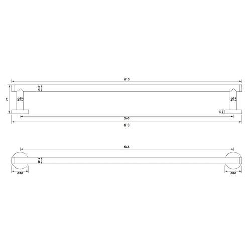 Handdoekrek Brauer Chrome Edition 60 Cm chroom, Doe-het-zelf en Verbouw, Sanitair, Ophalen of Verzenden
