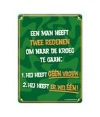 Metalen Bord Twee Redenen, Verzenden, Nieuw