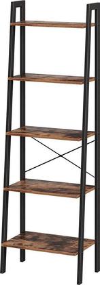 Boekenkast - LuxeLife - Vintage stijl - 5 planken - zwart, Huis en Inrichting, Kasten | Wandmeubels, Ophalen of Verzenden, Nieuw