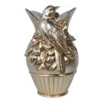 Vaas Vogel hars zilver 18x16x26cm, Verzenden, Nieuw