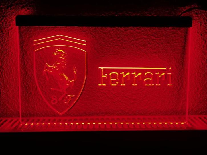 Ferrari neon bord lamp LED cafe verlichting reclame lichtbak, Verzamelen, Merken en Reclamevoorwerpen, Nieuw, Verzenden