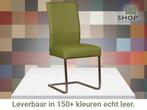 Leren eetkamerstoel Remix - Toledo Apple Green (groen) -, Nieuw, Ophalen of Verzenden, Eén, Industrieel, Modern
