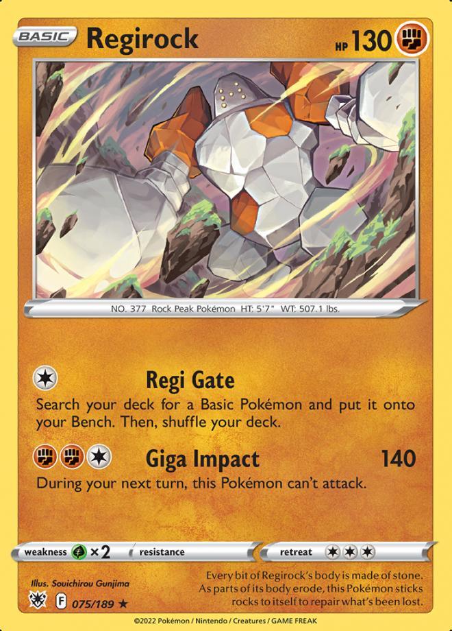 Regirock 075/189 Astral Radiance, Hobby en Vrije tijd, Verzamelkaartspellen | Pokémon, Losse kaart, Nieuw, Foil, Ophalen of Verzenden