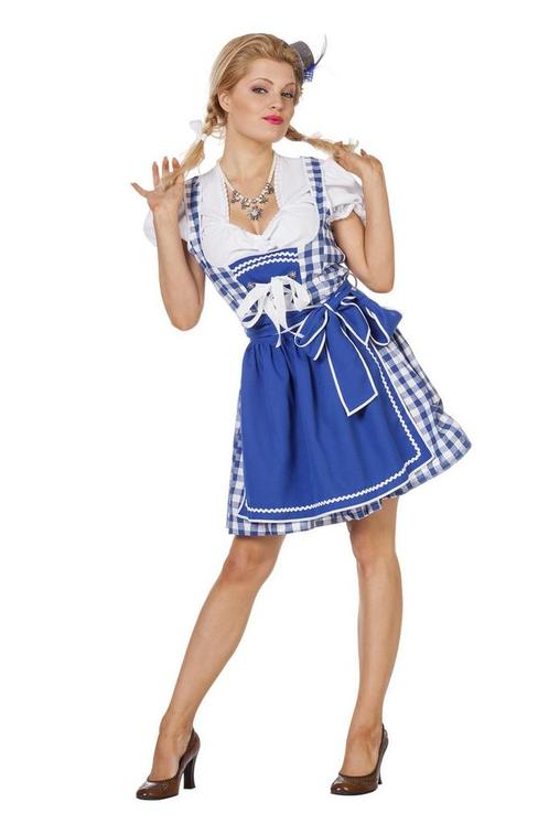 Blauwe Dirndl Jurk Oktoberfest Dames, Kinderen en Baby's, Carnavalskleding en Verkleedspullen, Nieuw, Verzenden