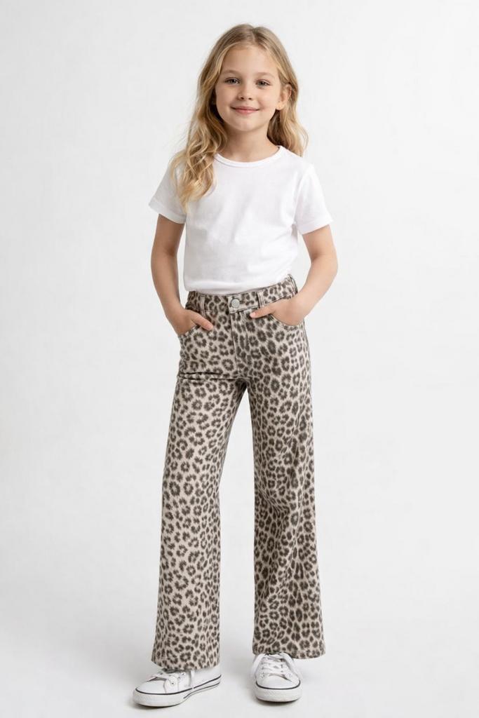 ONLY GIRLS Wide Leg Jeans met Print, Kinderen en Baby's, Kinderkleding | Maat 128, Meisje, Nieuw, Broek