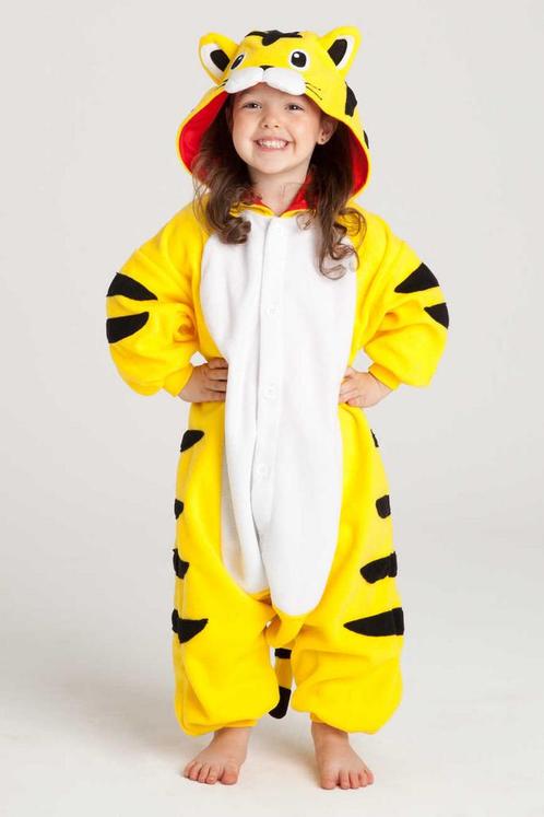 Onesie Gele Tijger Pak 152-158 Tijgerpak Kostuum Geel Gestre, Kinderen en Baby's, Carnavalskleding en Verkleedspullen, Nieuw, Ophalen of Verzenden