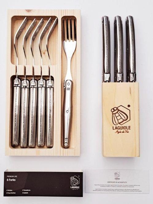 Laguiole - 6x Forks and 6x Knives - style de -, Antiek en Kunst, Antiek | Keukenbenodigdheden