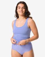 HEMA Medium corrigerende string met kant blauw, Verzenden, Blauw