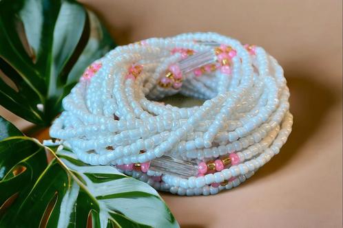 3 in 1 Waist Beads / Afrikaanse Heupketting - ABEBI - Roze /, Sieraden, Tassen en Uiterlijk, Kettingen, Nieuw, Ophalen of Verzenden