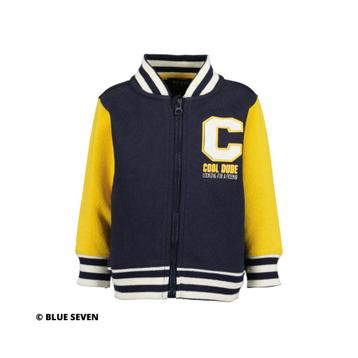 Baseball jacket - blauw/geel - maten: 68, 86 - Blue Seven