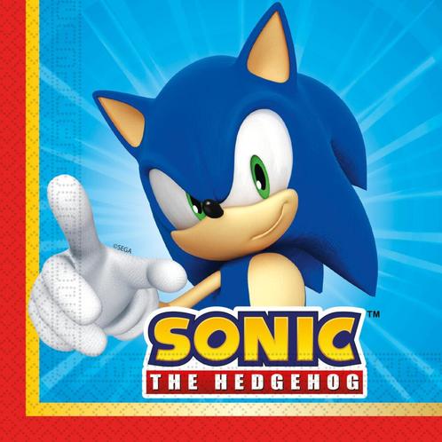 Sonic Servetten 33cm 20st, Hobby en Vrije tijd, Feestartikelen, Nieuw, Verzenden