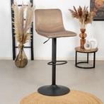 50% Korting: Velvet barkruk Frenkie taupe 60-76 cm, Huis en Inrichting, Barkrukken, Ophalen, Zo goed als nieuw