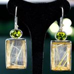 Rutielkwarts Venere Hair Peridot en Diamant Kwadraat