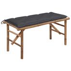 vidaXL Tuinbank inklapbaar met kussen 118 cm bamboe, Verzenden, Nieuw, Hout
