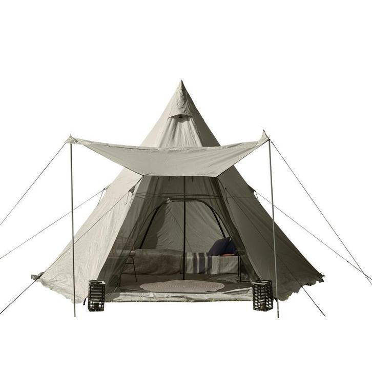 Ruime glamping tipi tent - 6-persoons | 450 x 390 x 300 cm, Caravans en Kamperen, Tenten, Nieuw, Verzenden