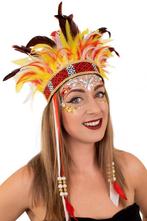 Verentooi Geel Rood Wit Veren Tooi Hoofdtooi Indianentooi Fa, Ophalen of Verzenden, Nieuw, Carnaval