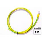 Aardingskabel 6mm² - 1-15 meter - 1x M6 oog 1 Meter, Doe-het-zelf en Verbouw, Zonnepanelen en Toebehoren, Verzenden, Nieuw