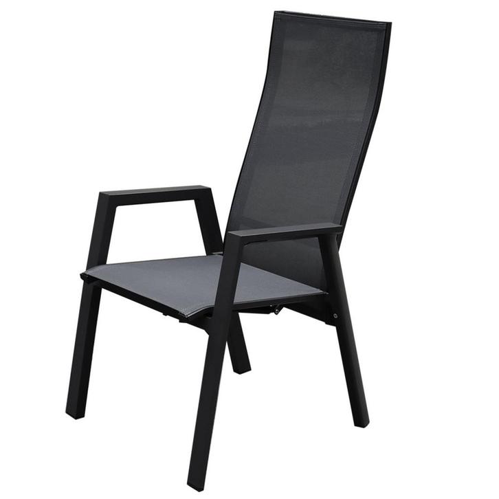 Nancy dining tuinstoel verstelbaar antraciet textileen, Tuin en Terras, Tuinstoelen, Nieuw, Aluminium, Ophalen of Verzenden