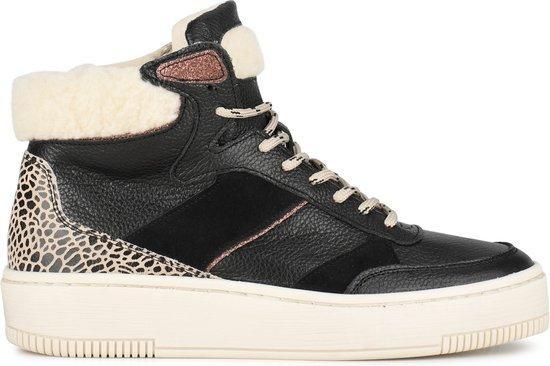 Ps Poelman ESQUIMO Dames Hoge Sneakers Teddy - Zwart Multi -, Kleding | Dames, Schoenen, Verzenden