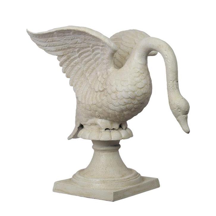 Gietijzeren sculptuur van een zwaan op sokkel (Interieur), Antiek en Kunst, Kunst | Beelden en Houtsnijwerken, Verzenden