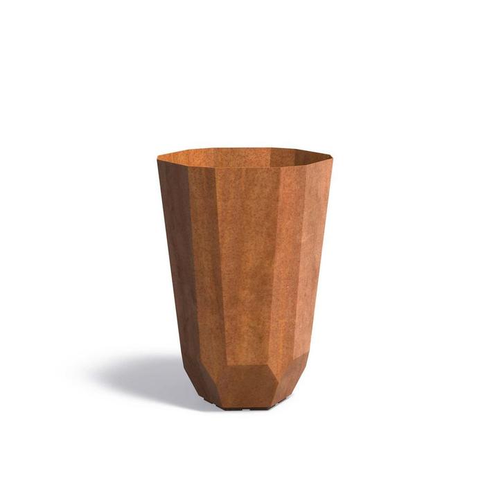 Cortenstaal bloempot Facet Ø65x100cm - Met bodem, Tuin en Terras, Bloembakken en Plantenbakken, 60 cm of meer, 60 tot 100 cm, Tuin
