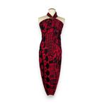 Sarong / pareo - Strandkleding wikkelrok - Zwart / rood Mand, Kleding | Dames, Badmode en Zwemkleding, Ophalen of Verzenden, Nieuw