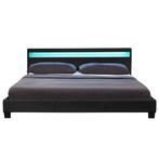 Gestoffeerd bed Paris - 140 x 200 cm - Zwart - LED Verlichti, Verzenden, Nieuw