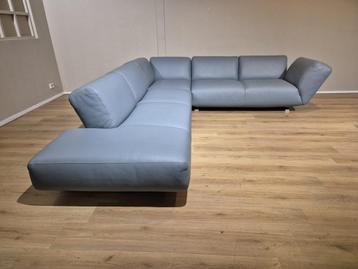 Leolux Rising Dunes Hoekbank - Grijs - Blauw - Verstelbaar beschikbaar voor biedingen
