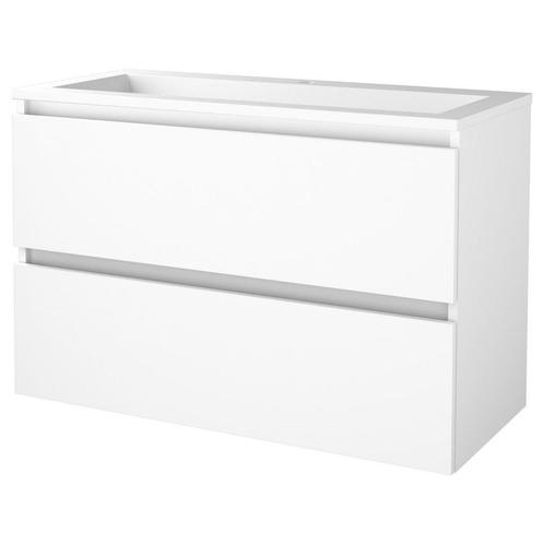 Badmeubelset BWS Salt 100x46cm Greeploos 2 Lades Met, Doe-het-zelf en Verbouw, Sanitair, Bad, Nieuw, Chroom, Ophalen of Verzenden