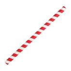 Rood/wit gestreepte papieren smoothie rietjes 21cm | 250, Verzenden, Nieuw in verpakking