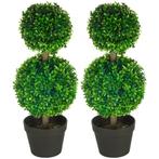 TRUUSK Kunstplanten Set Buxus 60 cm - UV-bestendig - Dubbele, Huis en Inrichting, Verzenden