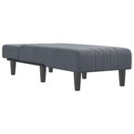 Chaise longue fluweel donkergrijs (Poef, Stoelen, Interieur), Verzenden