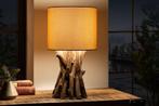 Massief houten tafellamp HARMONY NATURE 50cm beige teakhout, Huis en Inrichting, Lampen | Tafellampen, Ophalen of Verzenden, Nieuw