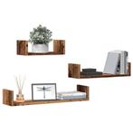 vidaXL Wandschappen 3 st bewerkt hout oud houtkleurig, Huis en Inrichting, Woonaccessoires | Wandplanken en Boekenplanken, Verzenden