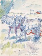 René Sautin (1881-1968) - Fenaison dans le Lieuvin - Cour, Antiek en Kunst