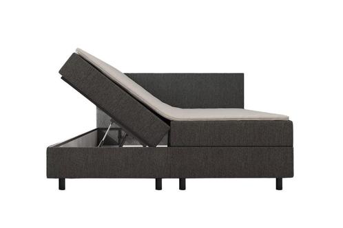 Mörgenn Opberg Boxspring Antraciet - 140x200 cm, Huis en Inrichting, Slaapkamer | Boxsprings, Overige kleuren, Nieuw, Verzenden