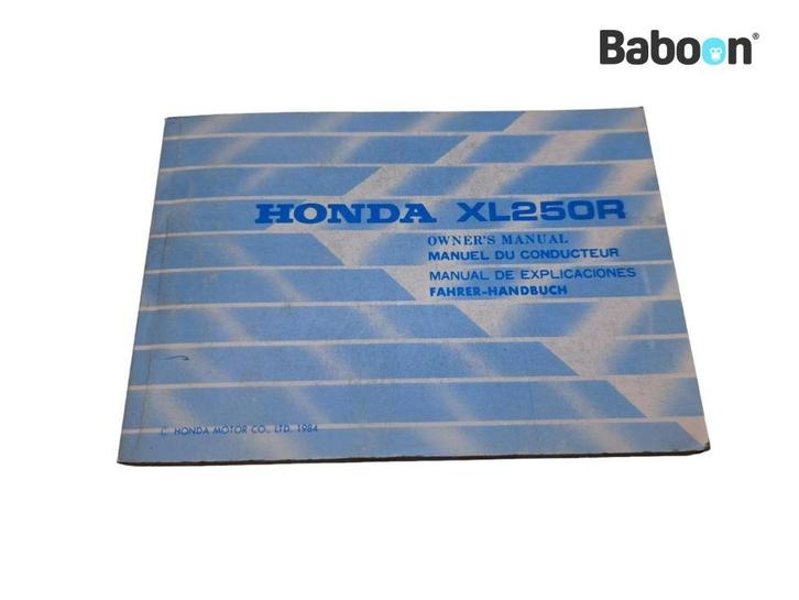 Instructie Boek Honda XL 250 R 1984-1987 (XL250 XL250R), Motoren, Onderdelen | Honda, Gebruikt, Verzenden